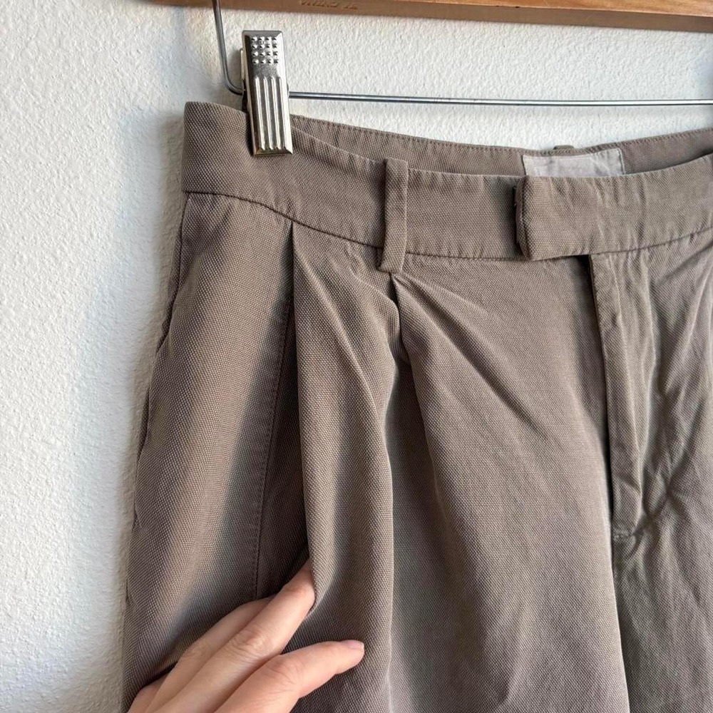 Everlane Taupe Brown High Waisted Pleated Tapered Cropped Trousers Pants Size 4 - Picture 6 of 7